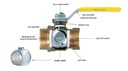 ROBINET TOURNANT SPHERIQUE GAZ F/F 1"1/4 PASSAGE TOTAL / 5 BAR NF078 ROB563
