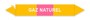 5 ETIQUETTES ADHESIVES "GAZ NATUREL" 200X50 OCRE JAUNE/ROSE AVEC SENS PASSAGE PAR 5U NF X08-100 §