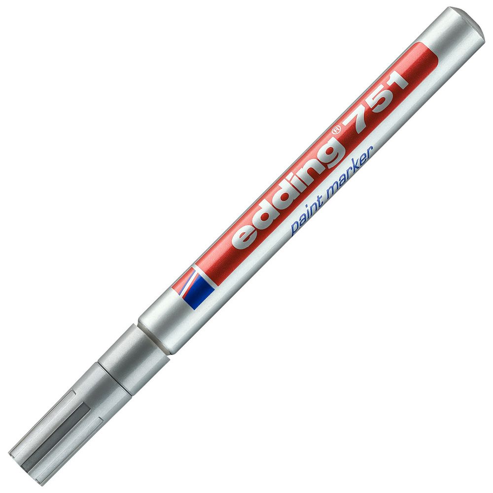 MARQUEUR PE ARGENT POINTE FINE BTE 10 RESISTANT EAU & UV EDDING 751 OMAR10PFA §