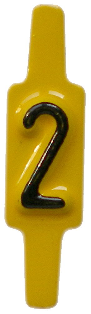 CARACTERE AMOVIBLE CHIFFRE -1- H 8MM  FOND JAUNE / RELIEF NOIR PAR 25 REPGDF/1